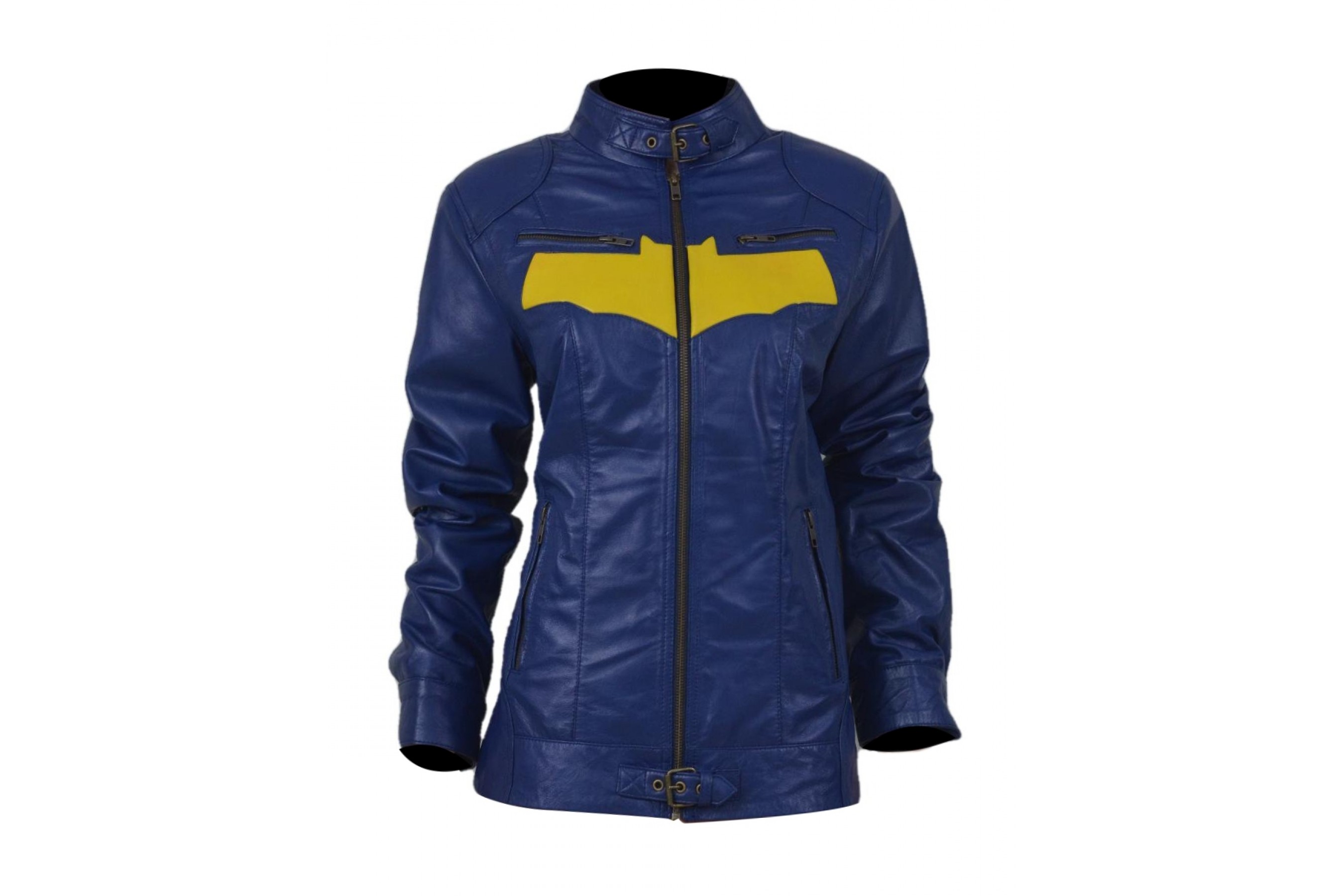 Batgirl Blue Leather Jacket | Comic Superhero Costume